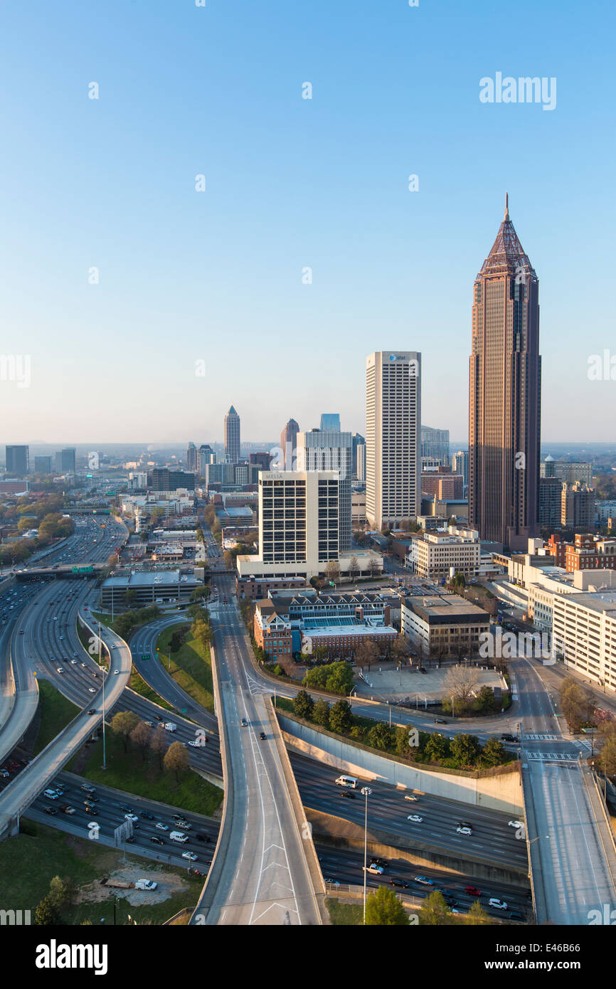 Vue sur des toits du centre-ville d'Atlanta, Géorgie, États-Unis d'Amérique Banque D'Images