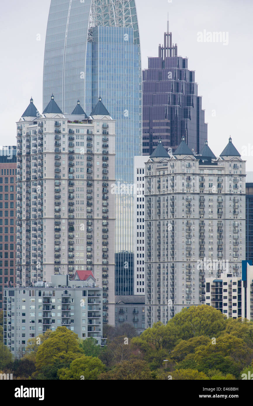 Midtown Skyline de Piedmont Park, Atlanta, Géorgie, États-Unis d'Amérique Banque D'Images