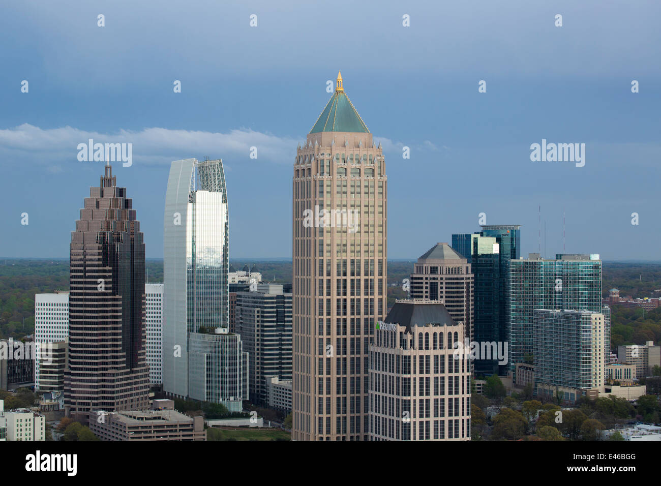 Vue des toits de gratte-ciel sur Atlanta, Atlanta, Géorgie, États-Unis d'Amérique Banque D'Images