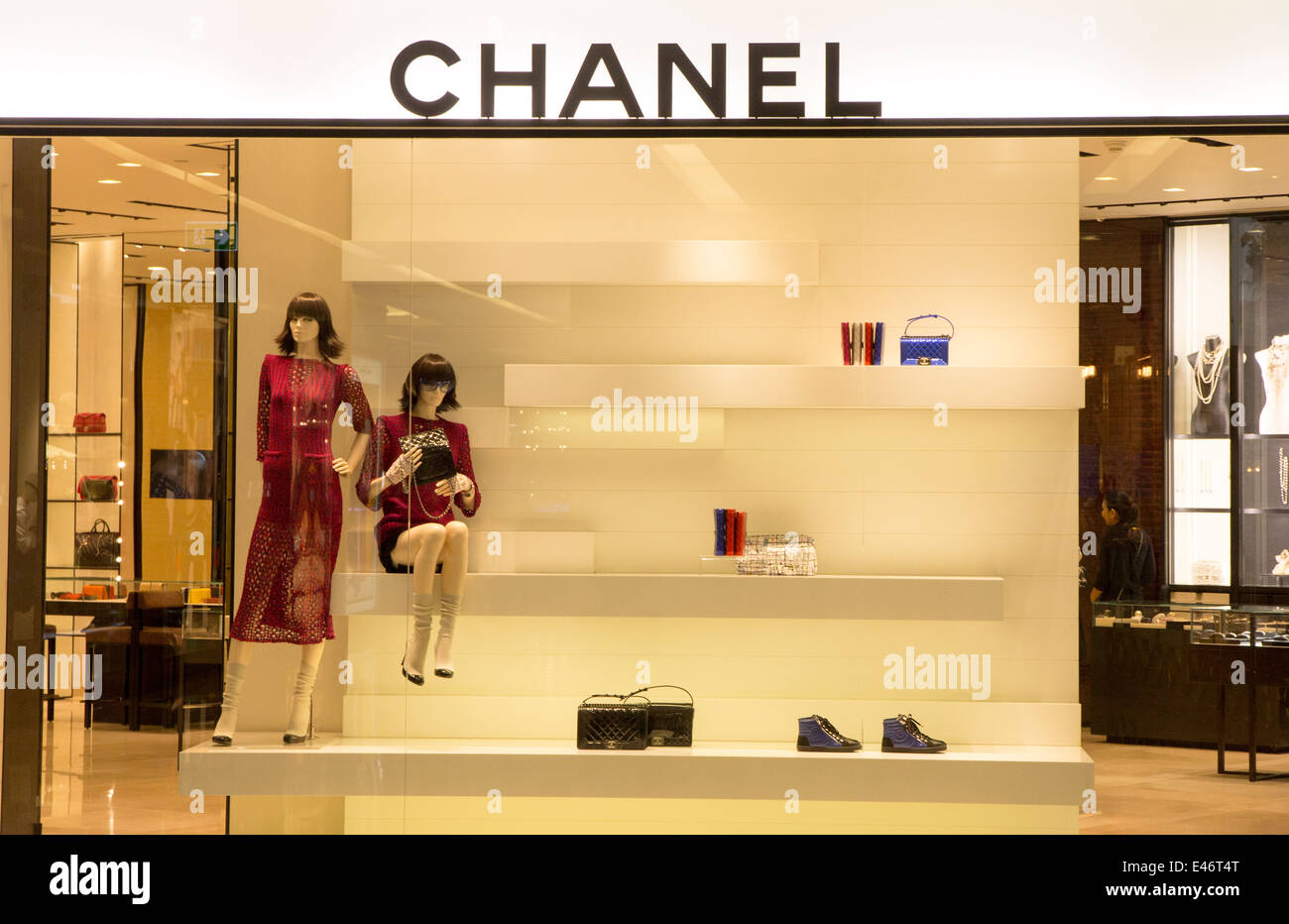 La boutique Chanel dans le centre commercial Emporium. Banque D'Images