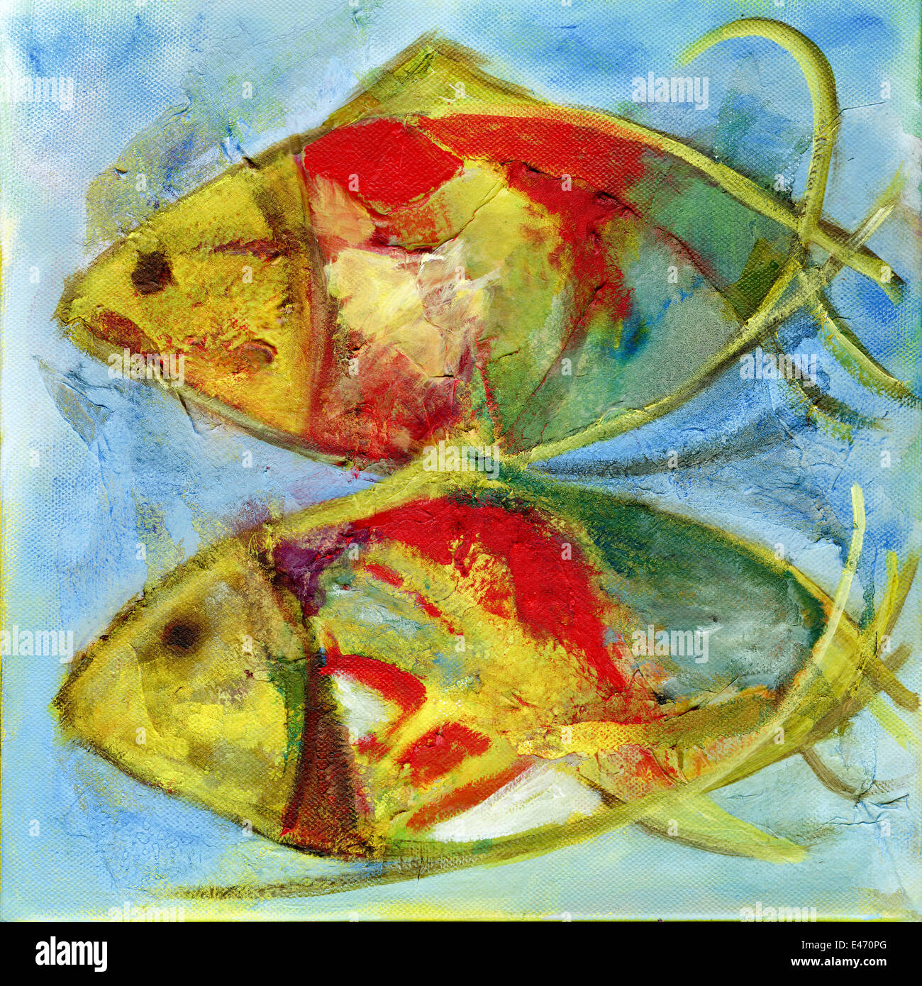 Peinture poissons représentant Banque D'Images