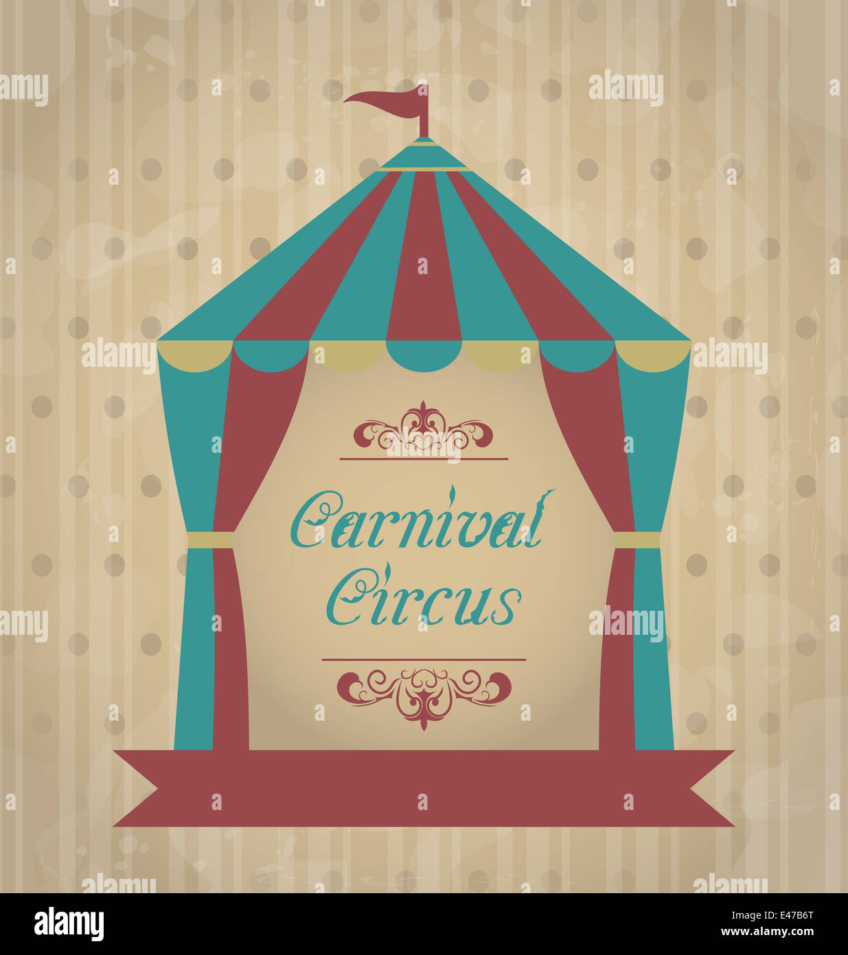 Illustration vintage carnival poster pour votre publicité - vector Banque D'Images