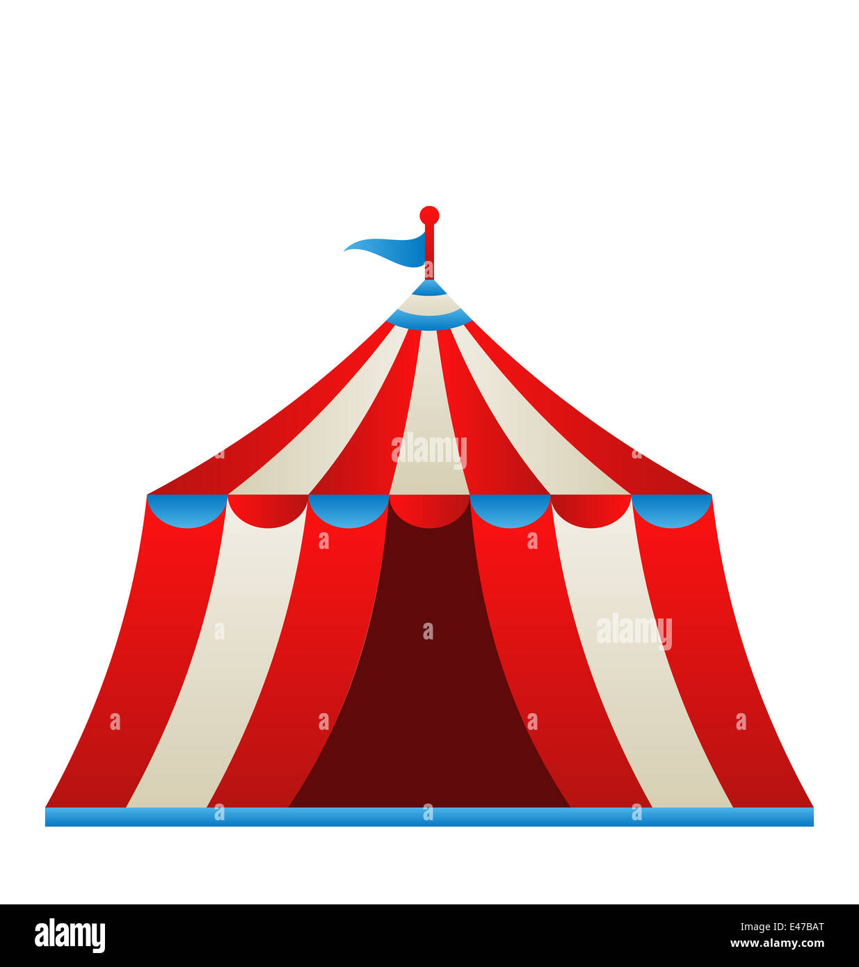 Illustration ouvrir circus stripe tente isolé sur fond blanc - vector Banque D'Images