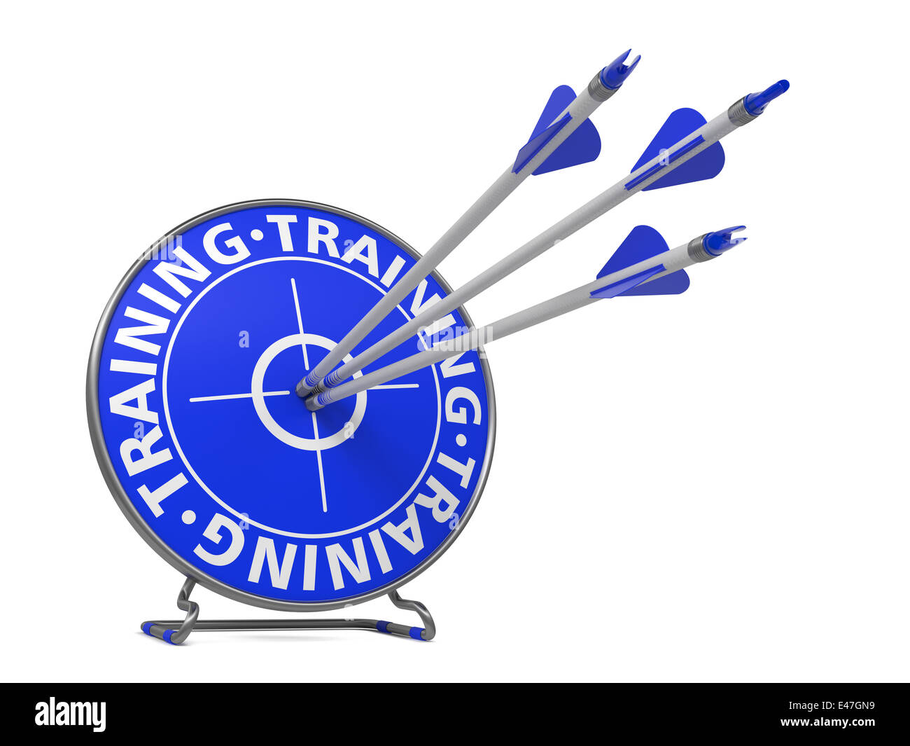 Couleur bleu en formation atteindre objectif. Banque D'Images