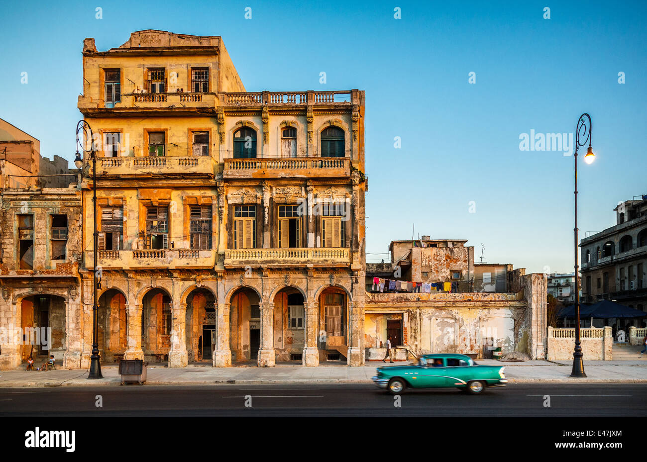 Sur le Malécon, La Havane, Cuba Banque D'Images