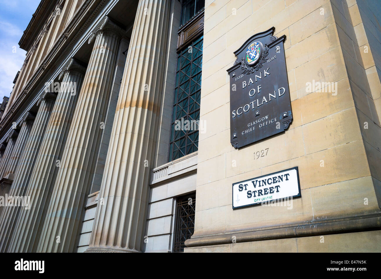 Bank of Scotland office de chef, partie de Lloyds Banking Group, à St Vincent Street, City Centre, Glasgow, Scotland, UK Banque D'Images