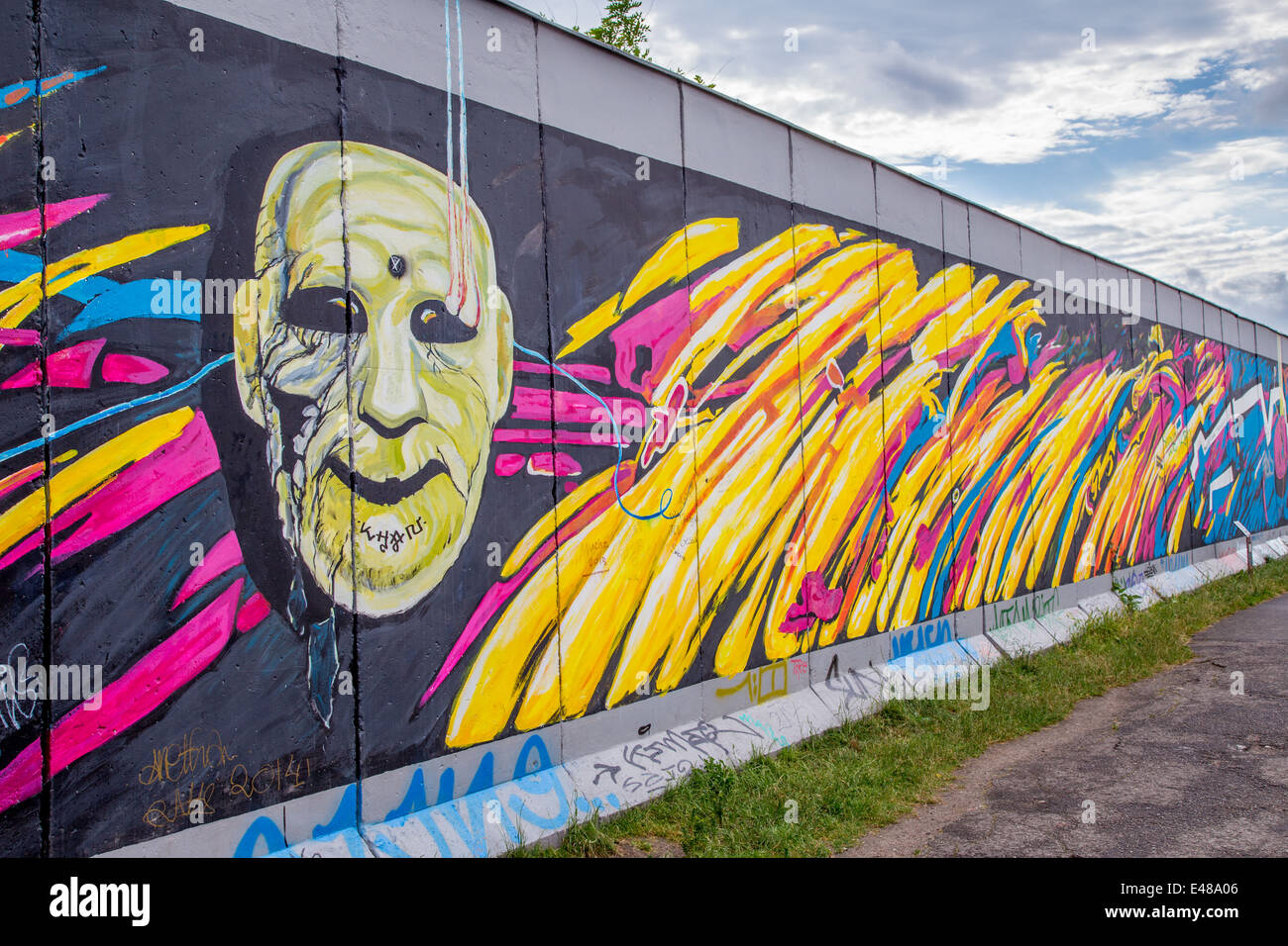 Mur de Berlin l'art du graffiti à l'East Side Gallery, Berlin, Allemagne Banque D'Images