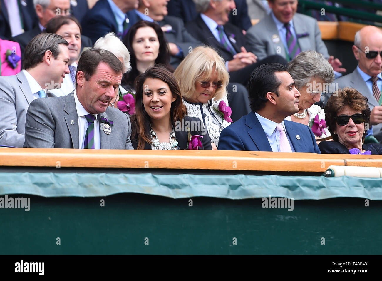 Wimbledon, Londres UK. 05 juillet, 2014. Des célibataires femmes match final contre les Républiques tchèque Petra Kvitova au Wimbledon Wimbledon en 2014, le sud-ouest de Londres, le 5 juillet 2014. Marion Bartoli (Fra) dans les stands : Action Crédit Plus Sport/Alamy Live News Banque D'Images