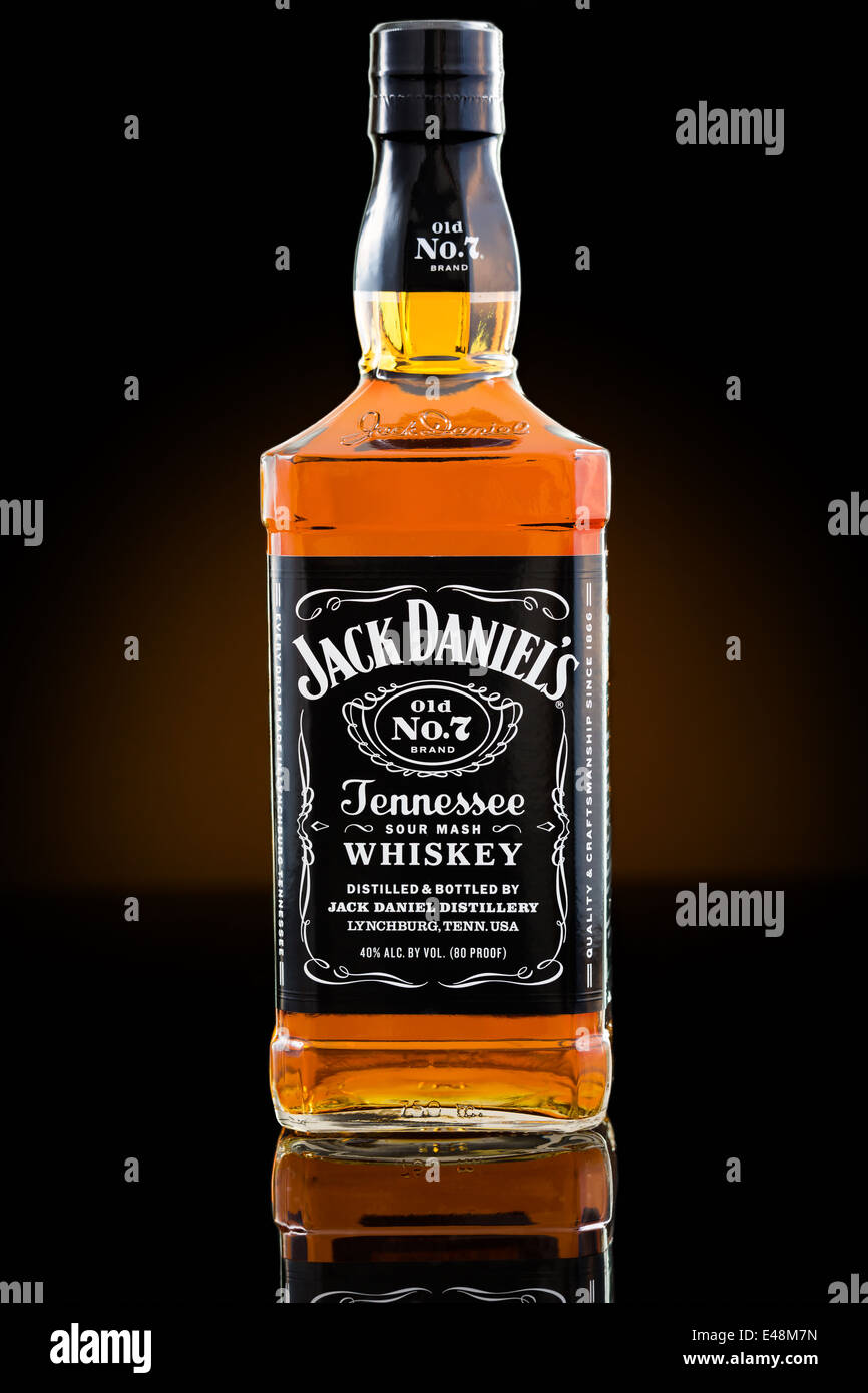 Bouteille de whiskey Jack Daniel's Banque D'Images
