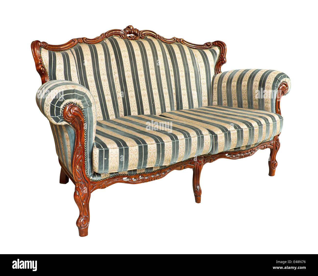 Vintage canapé un morceau de meubles de reproduction d'un projet de restauration ou de reupholstery populaires Banque D'Images