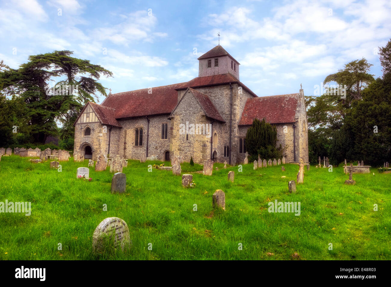 L'église St Mary, Breamore, Hampshire, Angleterre, Royaume-Uni Banque D'Images
