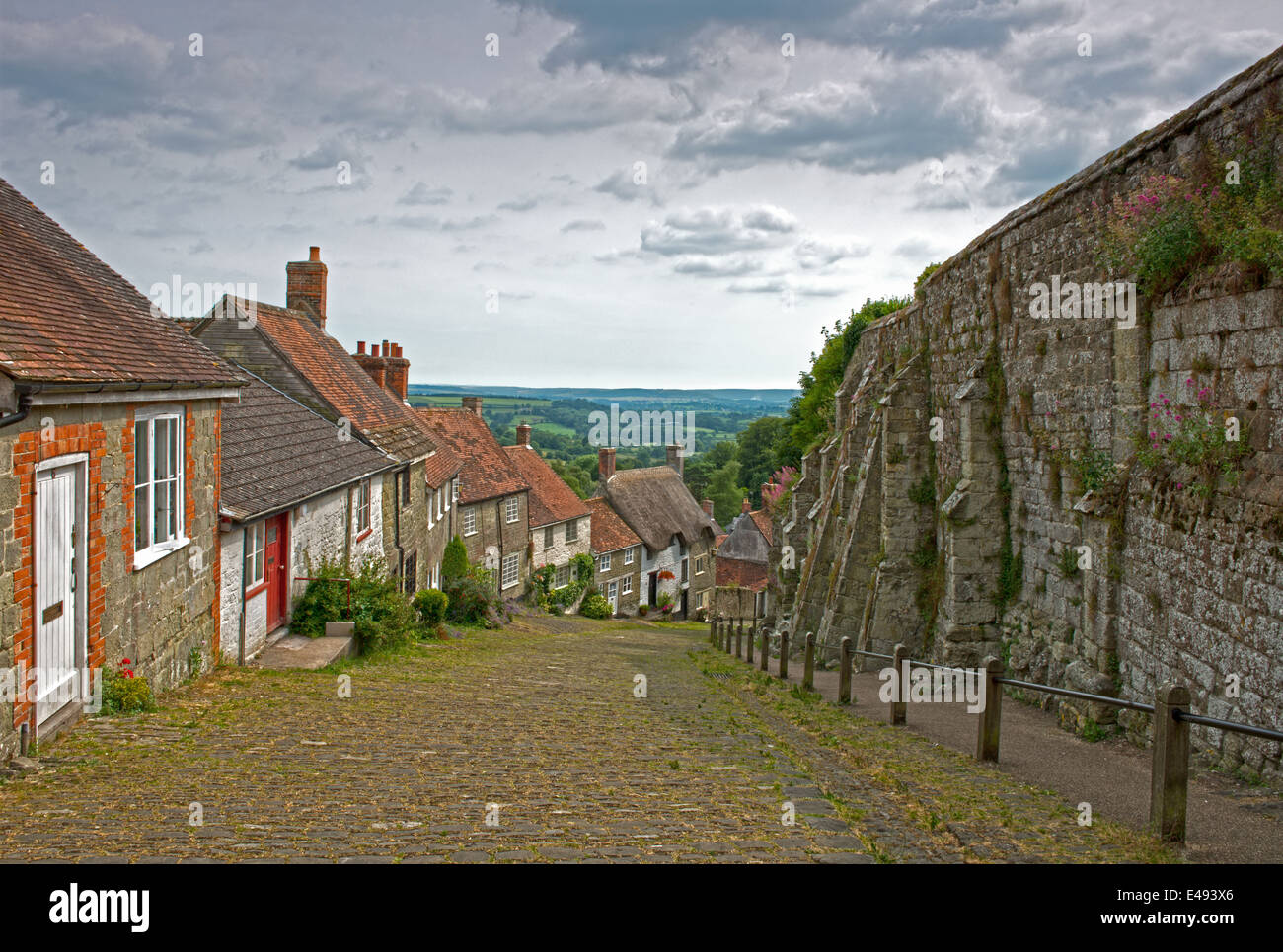 Gold Hill, Shaftesbury, Hovis (Annonce) Dorset, Angleterre, Royaume-Uni. Banque D'Images