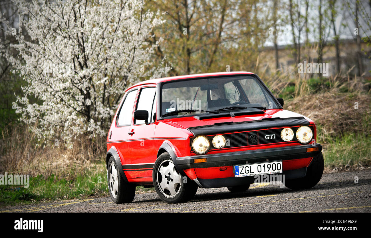 Rouge VW Golf Gti Banque D'Images