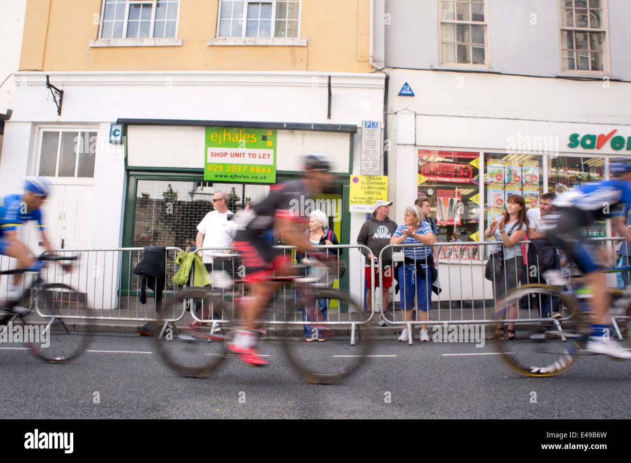 Festival de la randonnée à vélo course sur route, Abergavenny, Juin 2014 Banque D'Images