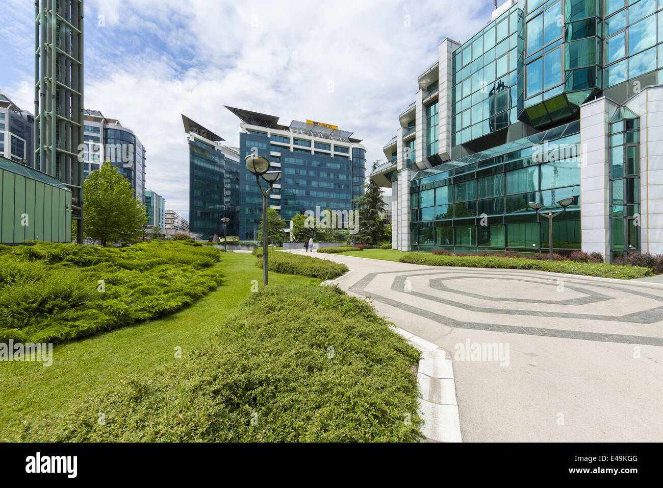 Immeubles de bureaux modernes, Novi Beograd, Belgrade, Serbie Banque D'Images