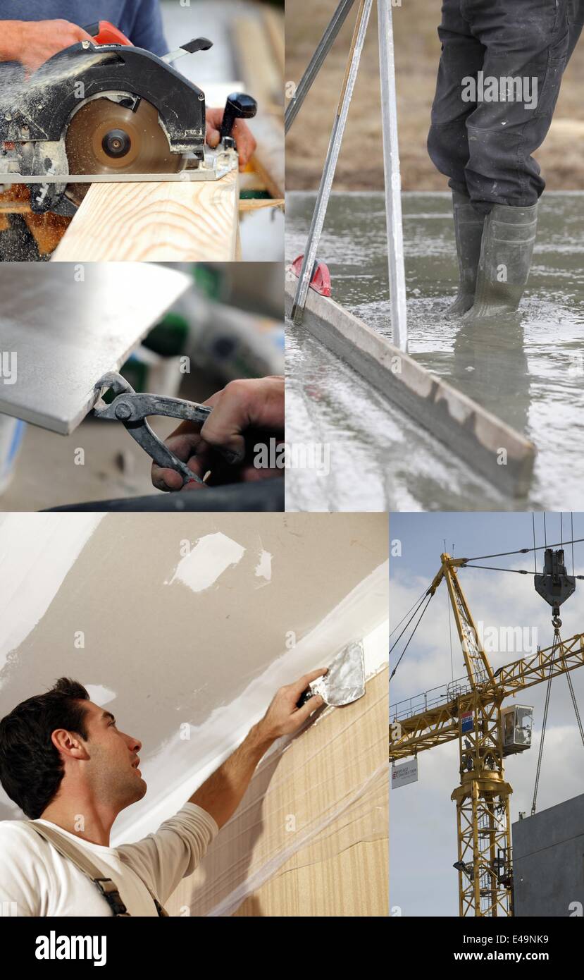 Emploi bâtiment de montage Banque D'Images