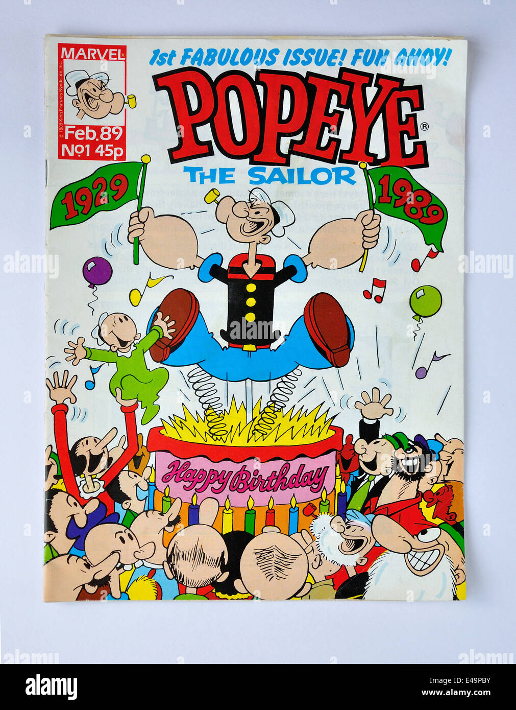 Popeye le marin n°1. question bande dessinée 1989, Surrey, Angleterre, Royaume-Uni Banque D'Images
