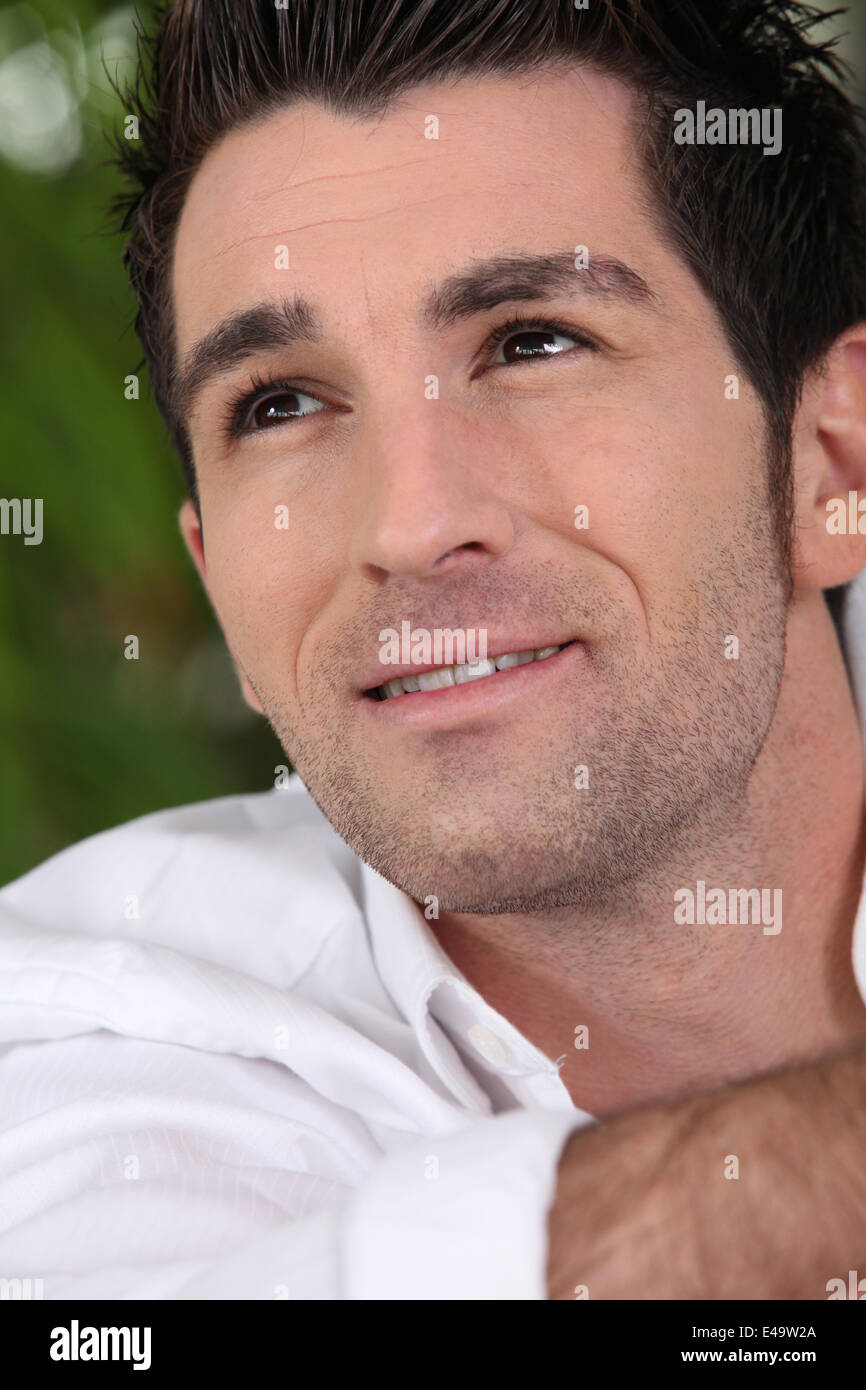 Homme de race blanche rêver Banque D'Images