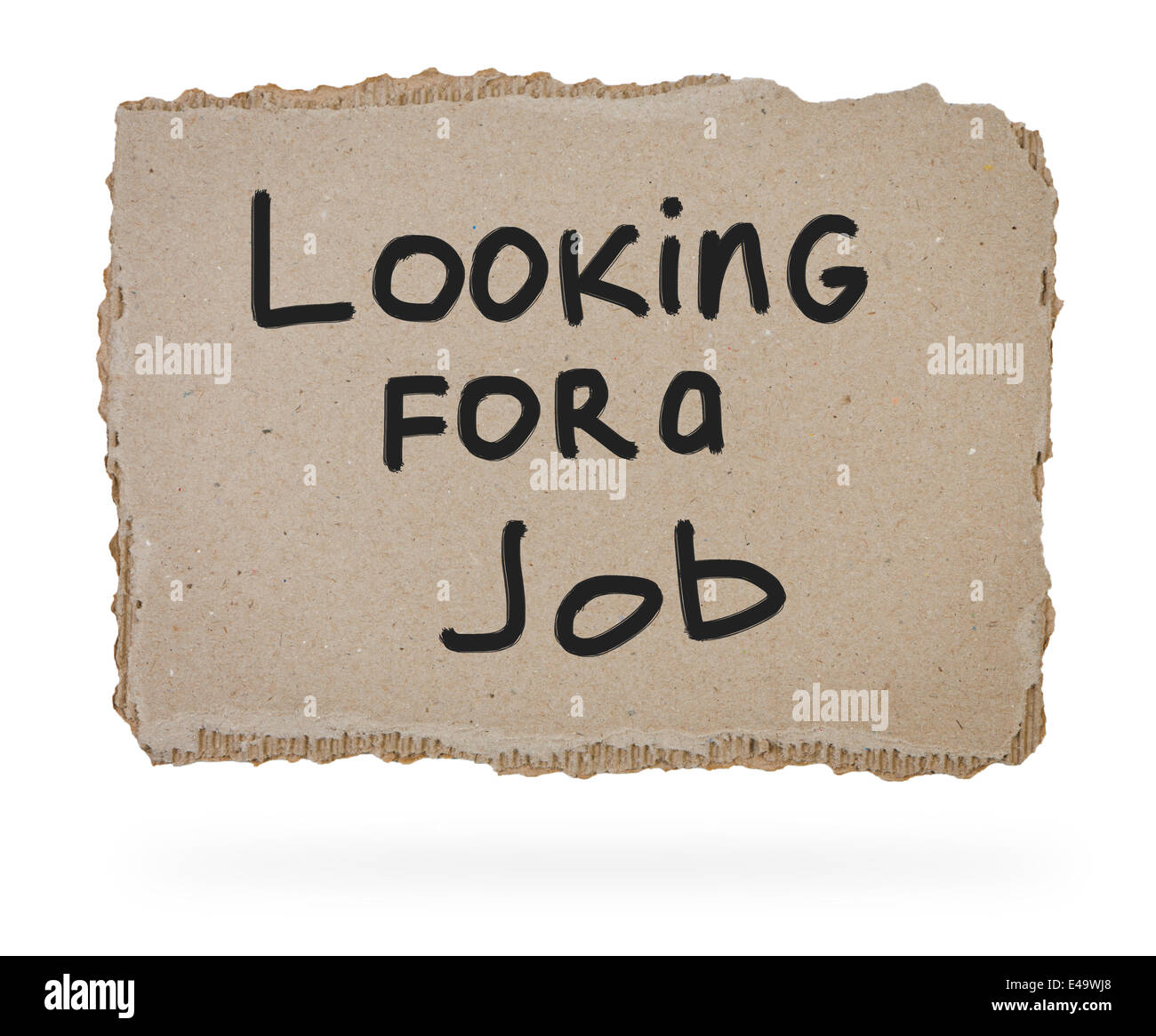 Le carton avec l'inscription à la recherche d'un emploi Banque D'Images