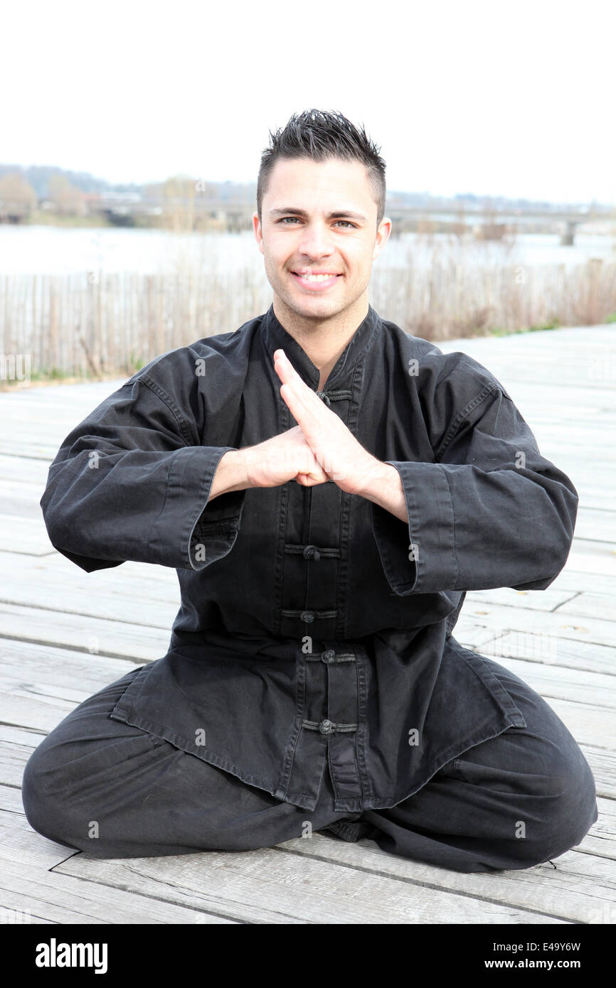 Jeune professeur de kung-fu Banque D'Images