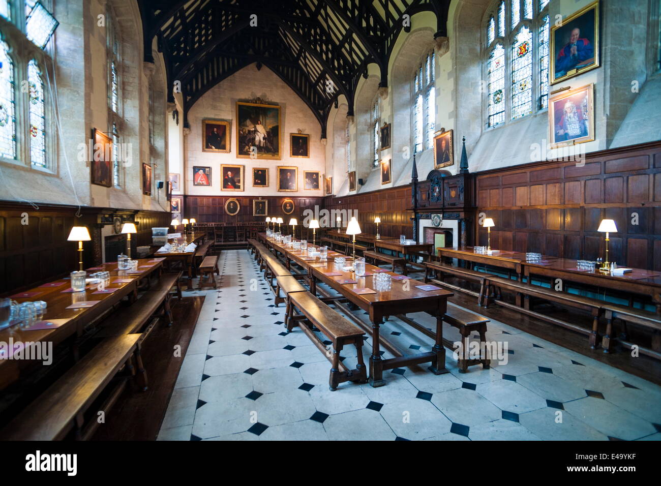 Salle à manger de l'Exeter College, Université d'Oxford, Oxfordshire, Angleterre, Royaume-Uni, Europe Banque D'Images