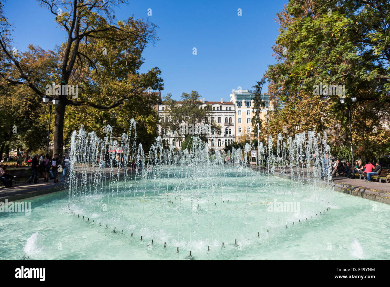 Le City Garden Park, fontaines, Sofia, Bulgarie, Europe Banque D'Images