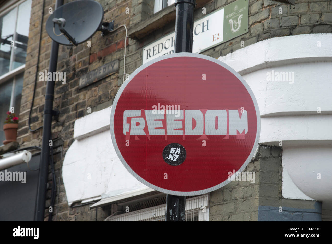 Redchurch Street, Shoreditch et Hoxton salon street art, London, E1, Angleterre, Royaume-Uni, Europe Banque D'Images