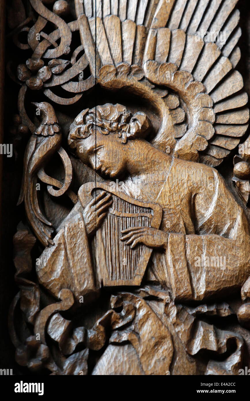 Sculpture relief dans l'église Saint Maurice, Lille, Nord, France, Europe Banque D'Images