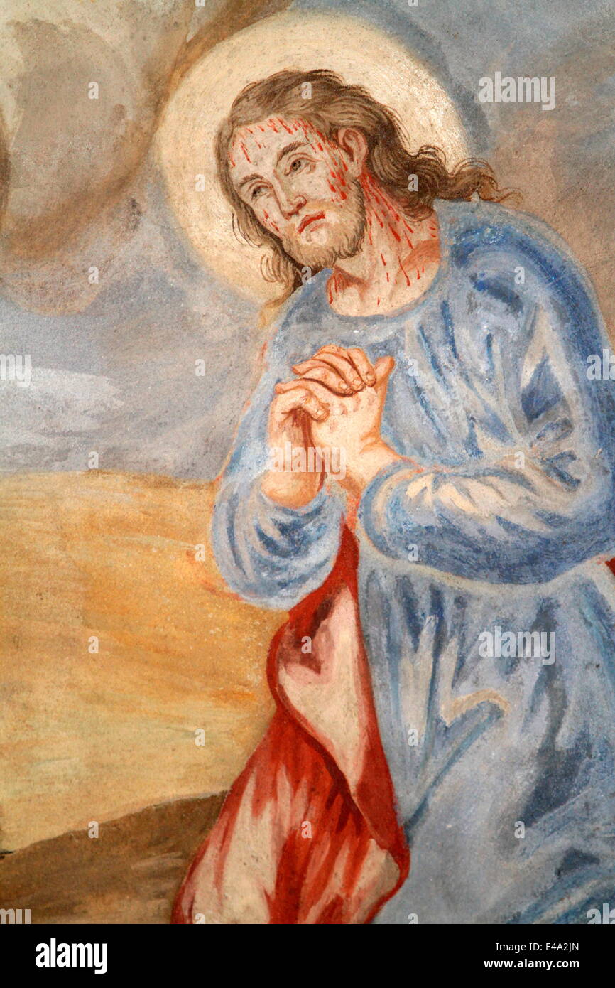 La prière du Christ à Gethsémani, Notre Dame de l'assomption église, cordon, Haute-Savoie, France, Europe Banque D'Images