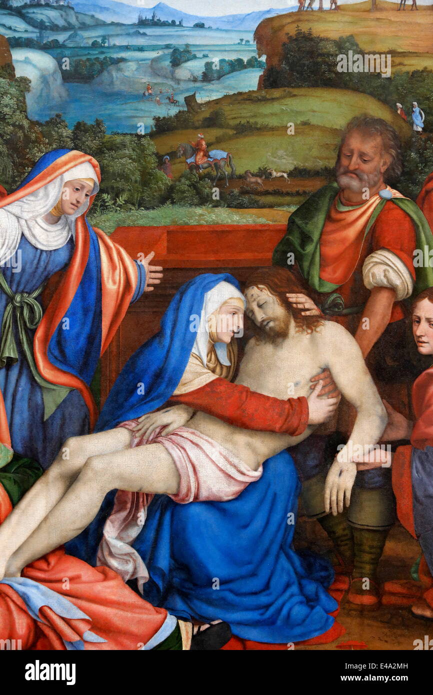 Les lamentations sur la mort du Christ, par Andrea di Bartolo, peint en 1465, Paris, France, Europe Banque D'Images