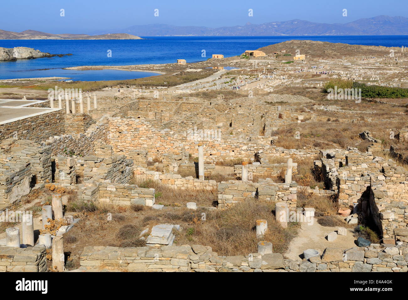 Ruines archéologiques de Delos, UNESCO World Heritage Site, Delos, Cyclades, îles grecques, Grèce, Europe Banque D'Images