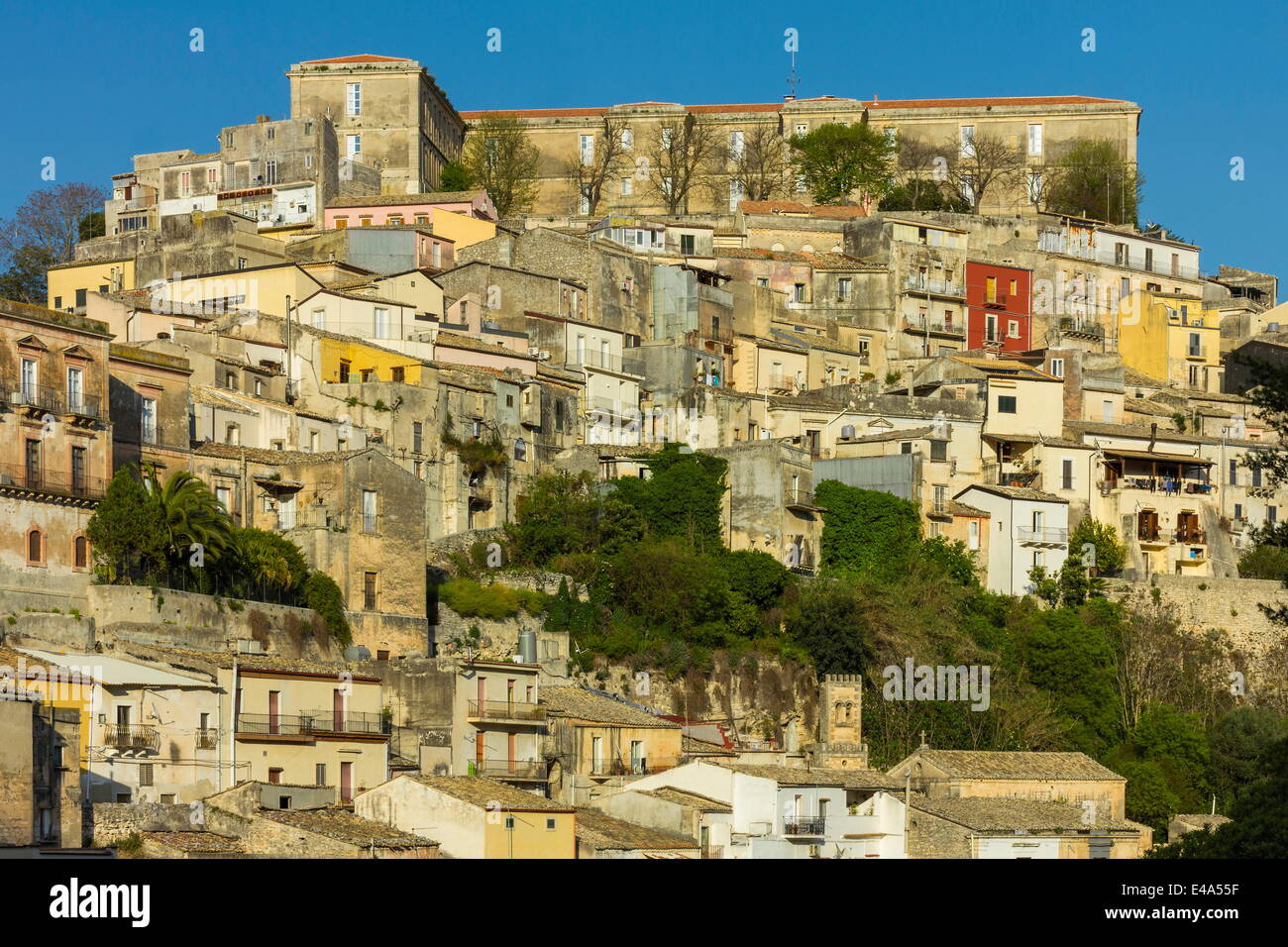 Vieux Ragusa Ibla (descente), célèbre pour l'architecture baroque sicilienne, l'UNESCO, Raguse, Ragusa, Sicile, Italie Banque D'Images