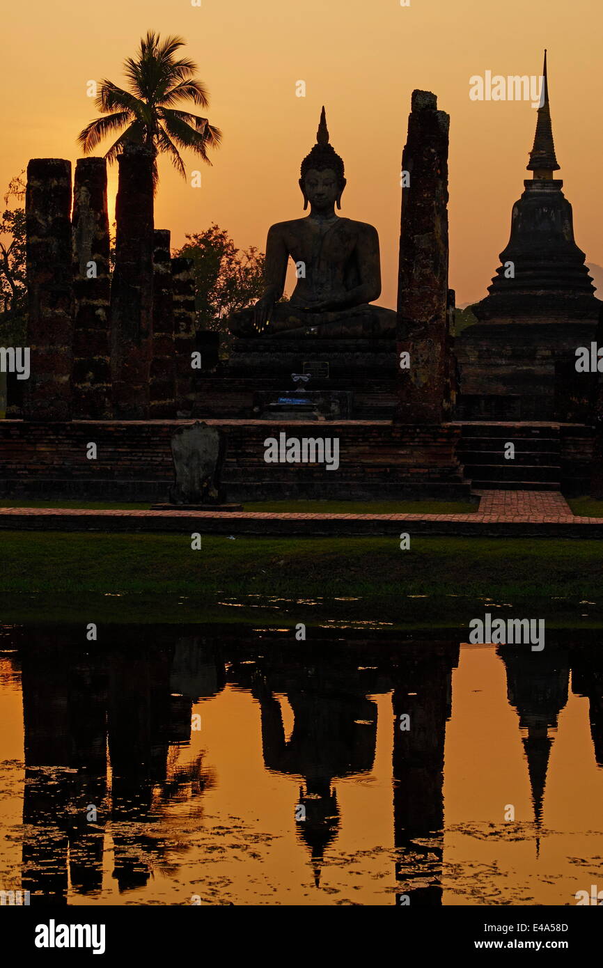 Wat Mahatat, Sukhothai Historical Park, UNESCO World Heritage Site, Sukhothai, Thaïlande, Asie du Sud, Asie Banque D'Images