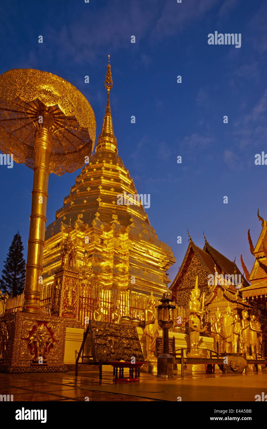 Wat Phra That Doi Suthep, Chiang Mai, Thaïlande, Asie du Sud-Est, Asie Banque D'Images