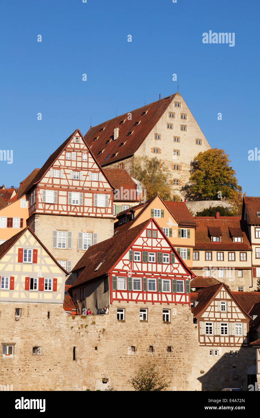 Maisons à colombages, Schwaebisch Hall, Hohenlohe, Baden Wurtemberg, Allemagne, Europe Banque D'Images