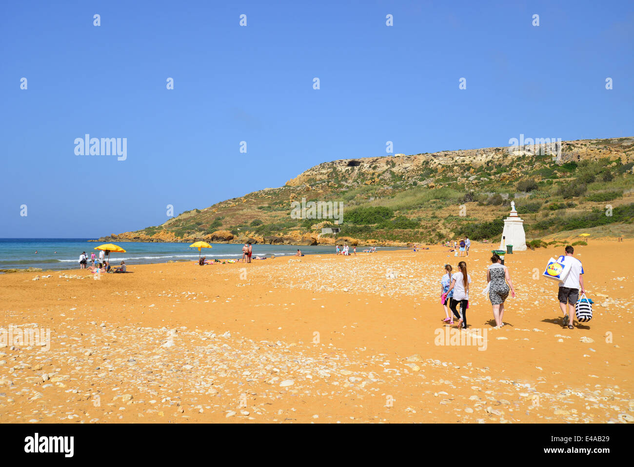 Plage de sable de Ramla Bay, Gozo (Għawdex), Comino et Gozo Gozo District, Région, République de Malte Banque D'Images