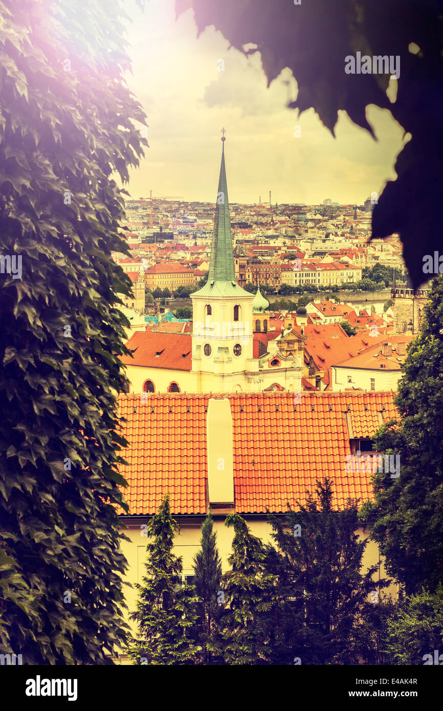 Prague, République tchèque, vintage retro style instagram. Banque D'Images