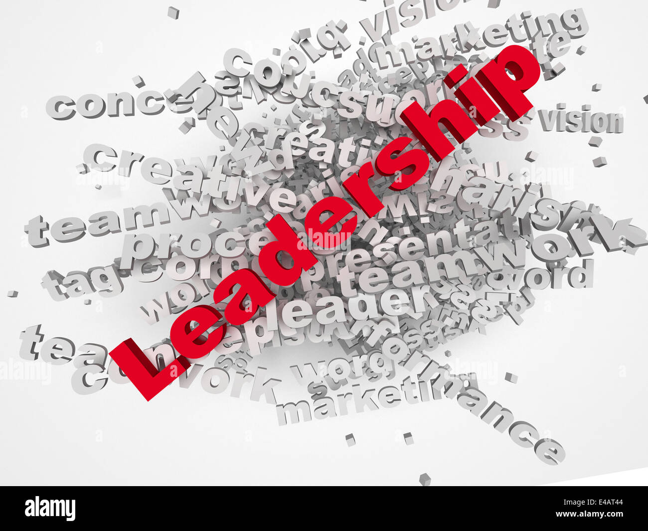 Nuage de mots Leadership illustration. Collage mot concept. Banque D'Images