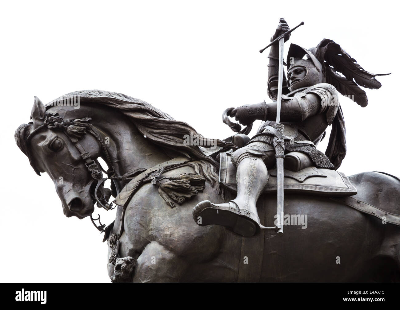 Statue d'Emanuele Filiberto, fondateur du siège Savoys à Turin, sur la Piazza San Carlo, Turin, Italie. Banque D'Images