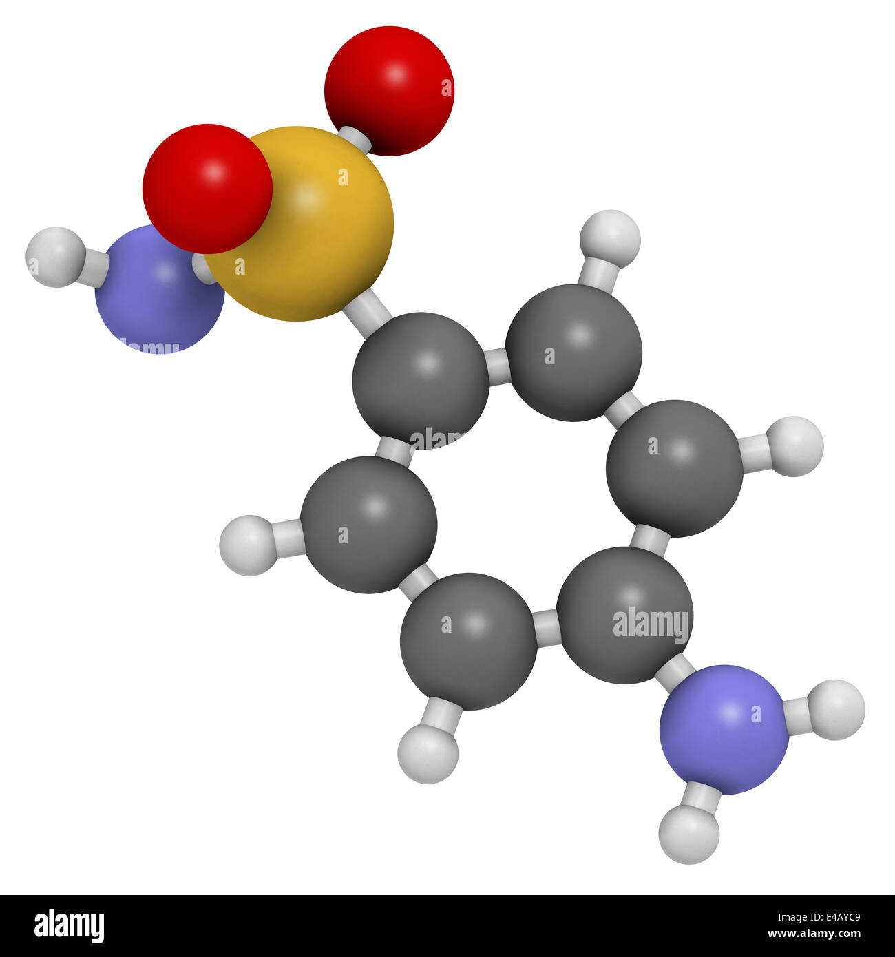 Sulfanilamide (sulphanilamide) molécule antibiotique sulfonamide Banque D'Images