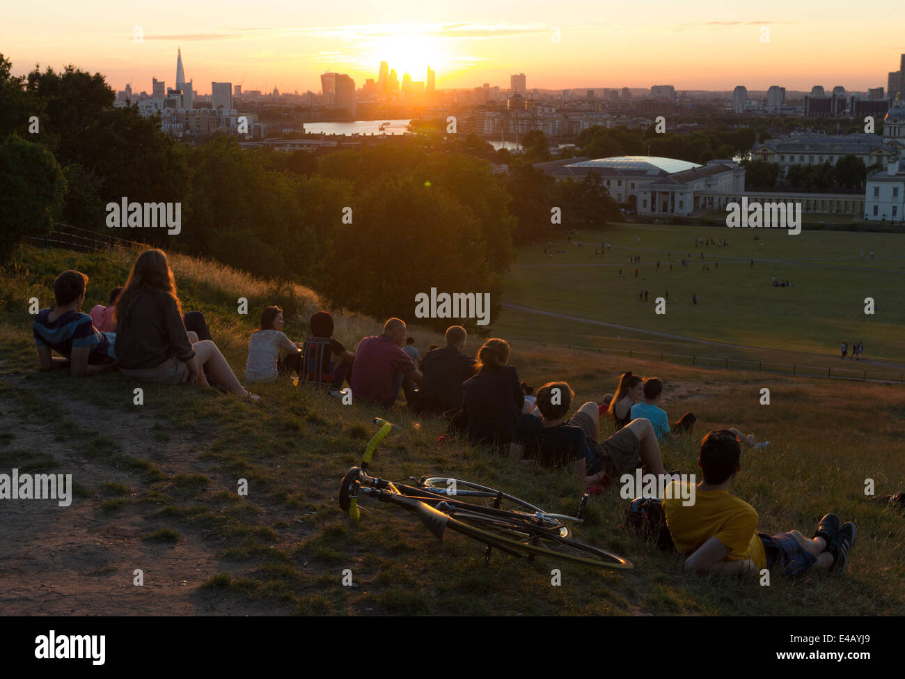 Le Parc de Greenwich au crépuscule - Londres Banque D'Images