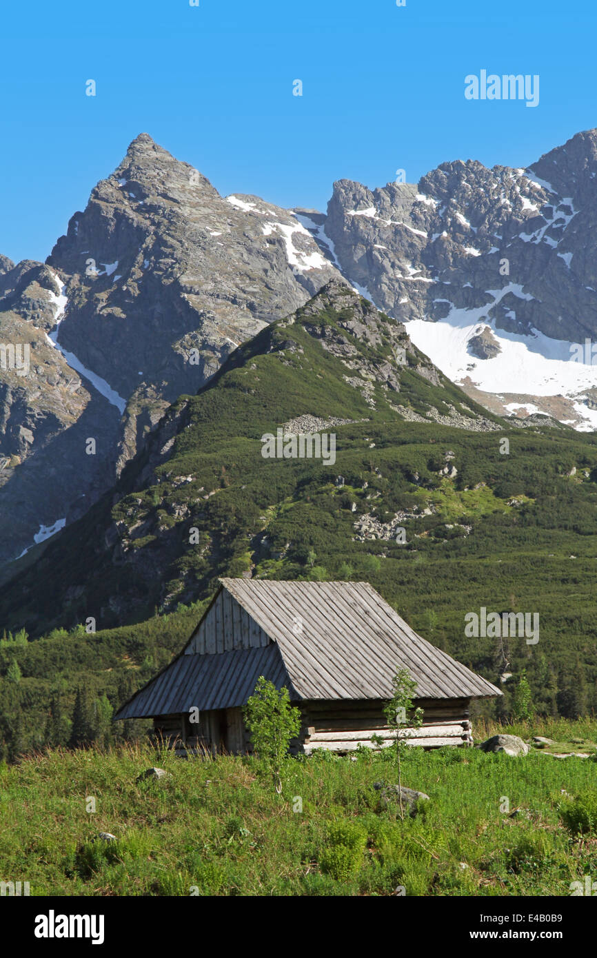 Refuge de montagne en Vallée Gąsienicowa, Tatras, Pologne Banque D'Images