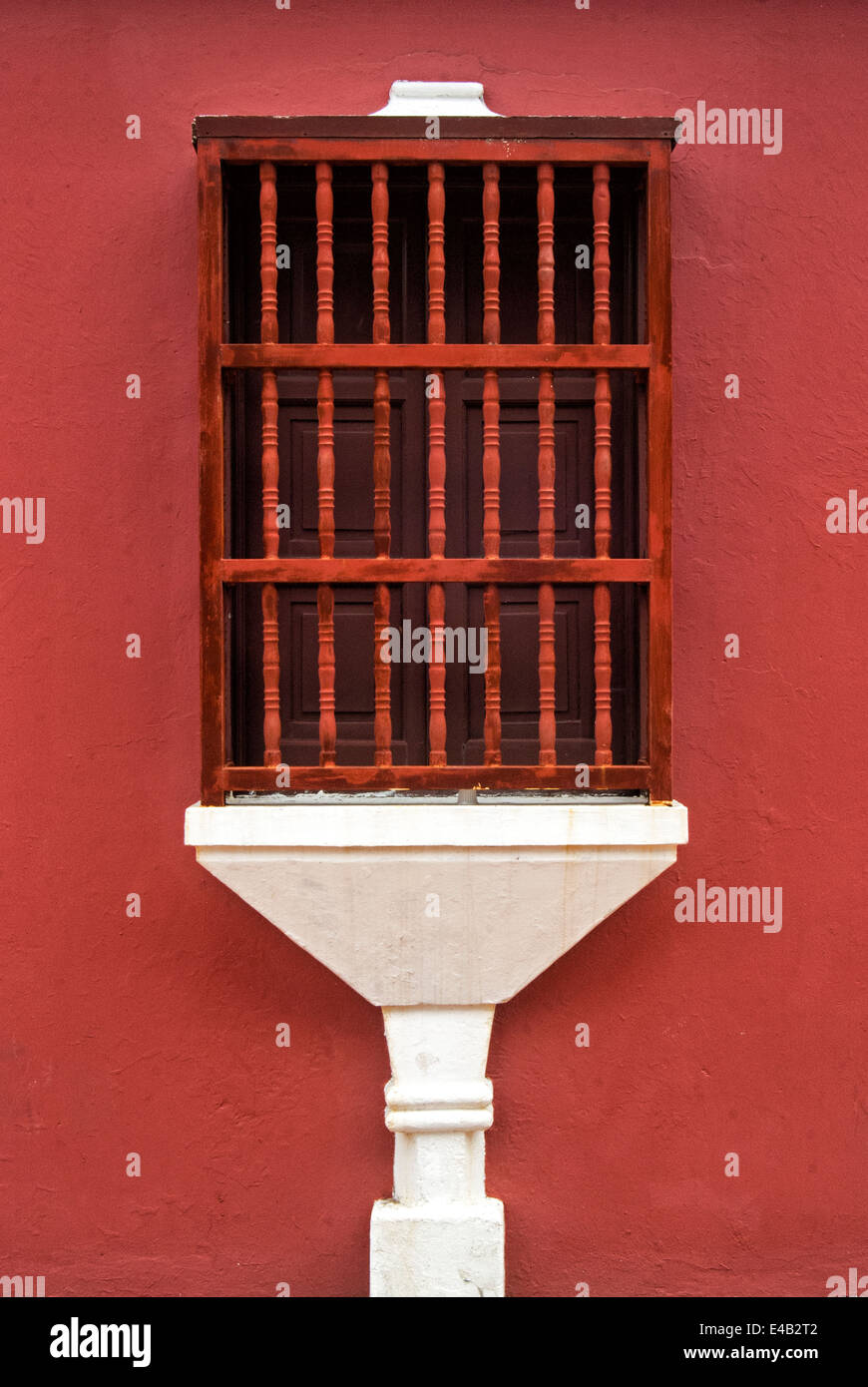 Windows sur bâtiment colonial. Coro, Falcón état. Le Venezuela. Banque D'Images