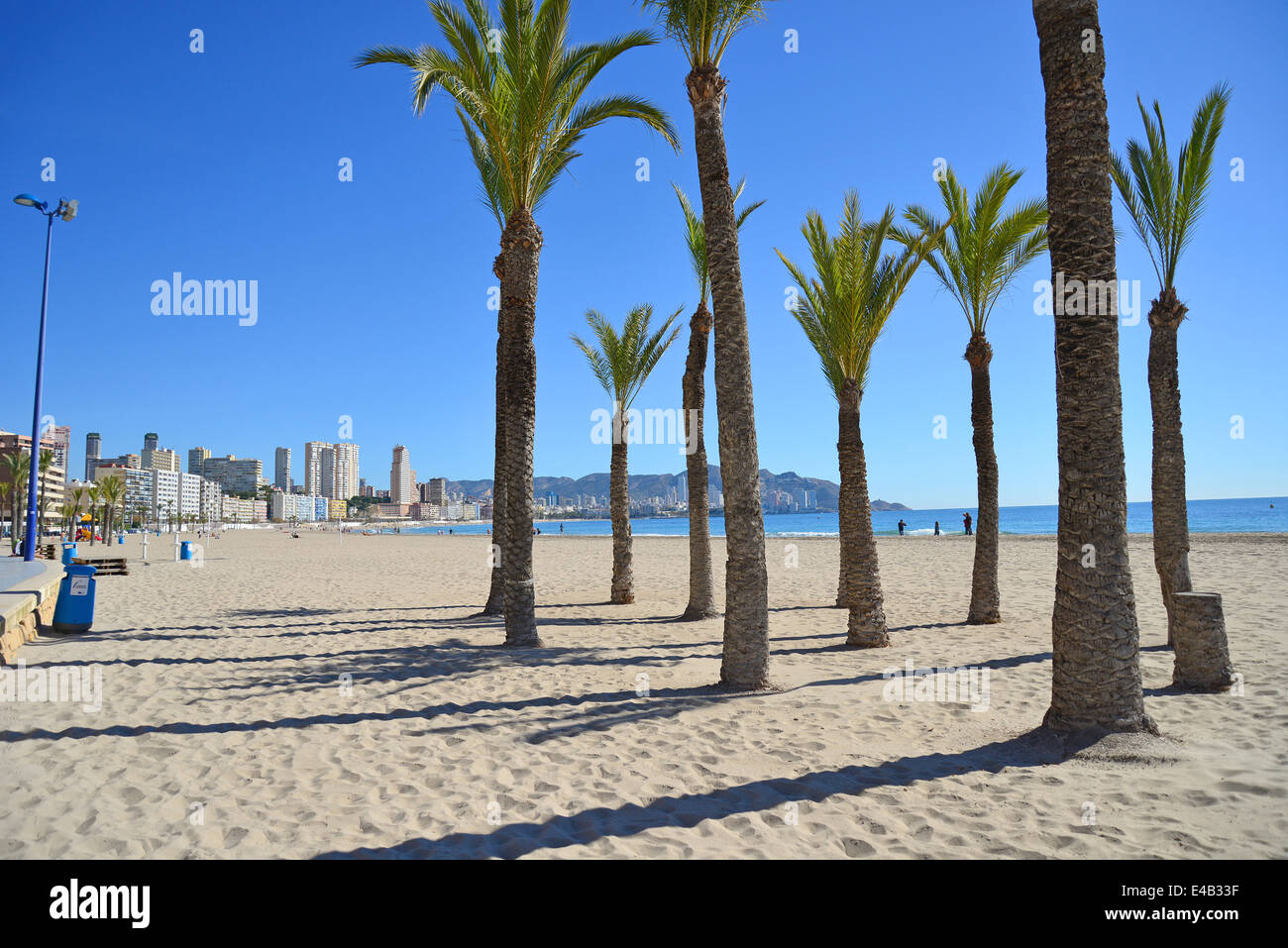 Playa de Poniente, Benidorm, Costa Blanca, Alicante Province, Royaume d'Espagne Banque D'Images