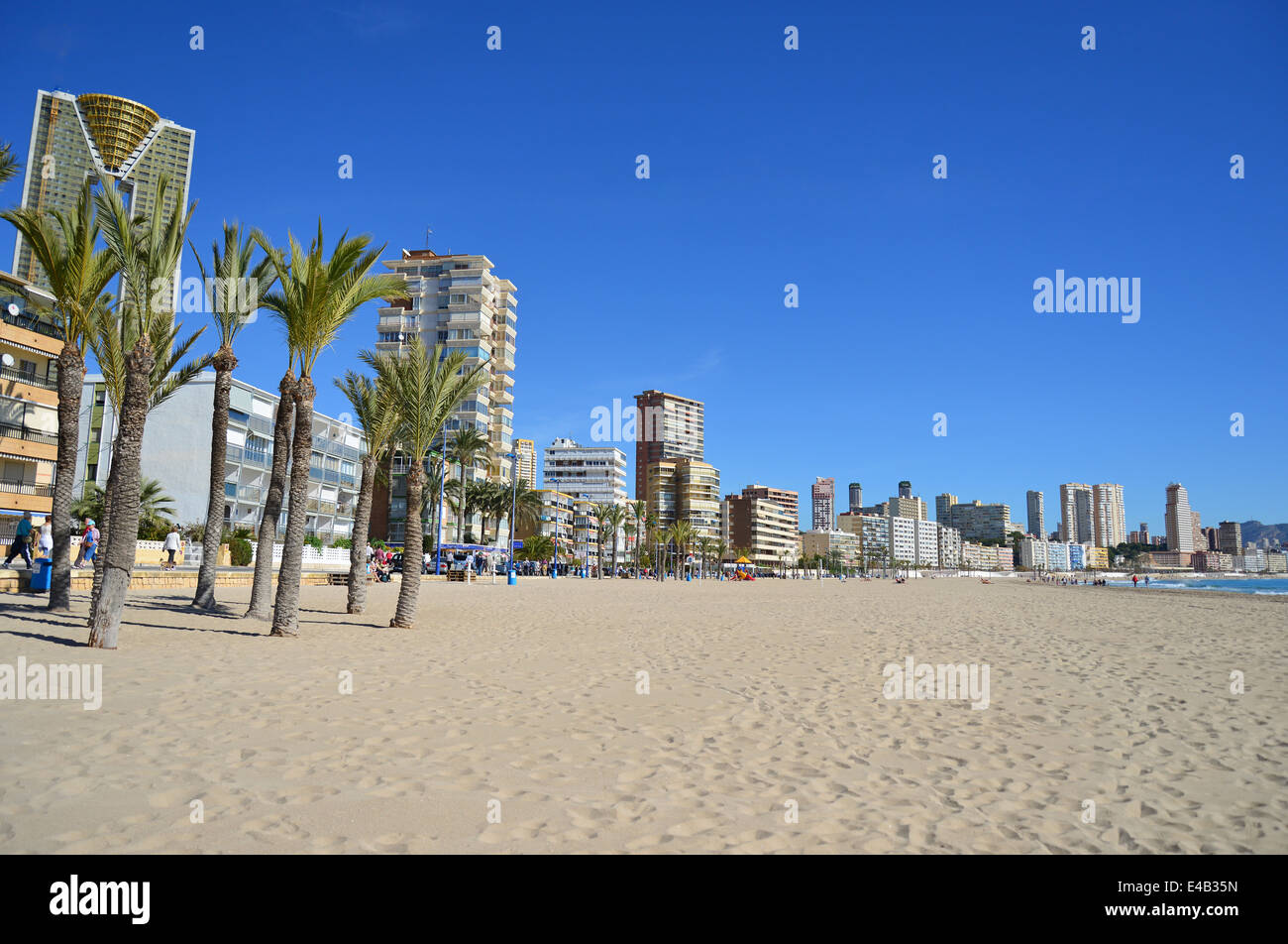 Playa de Poniente, Benidorm, Costa Blanca, Alicante Province, Royaume d'Espagne Banque D'Images