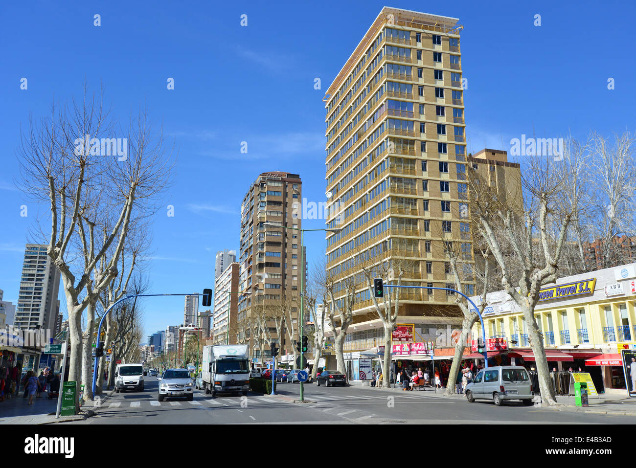 Avenue del Mediterráneo, Benidorm, Costa Blanca, Alicante Province, Royaume d'Espagne Banque D'Images