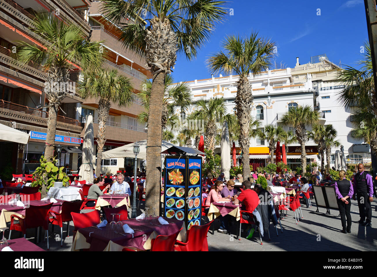 Le restaurant Rias Baixes, Vieille Ville, Benidorm, Costa Blanca, Alicante Province, Royaume d'Espagne Banque D'Images