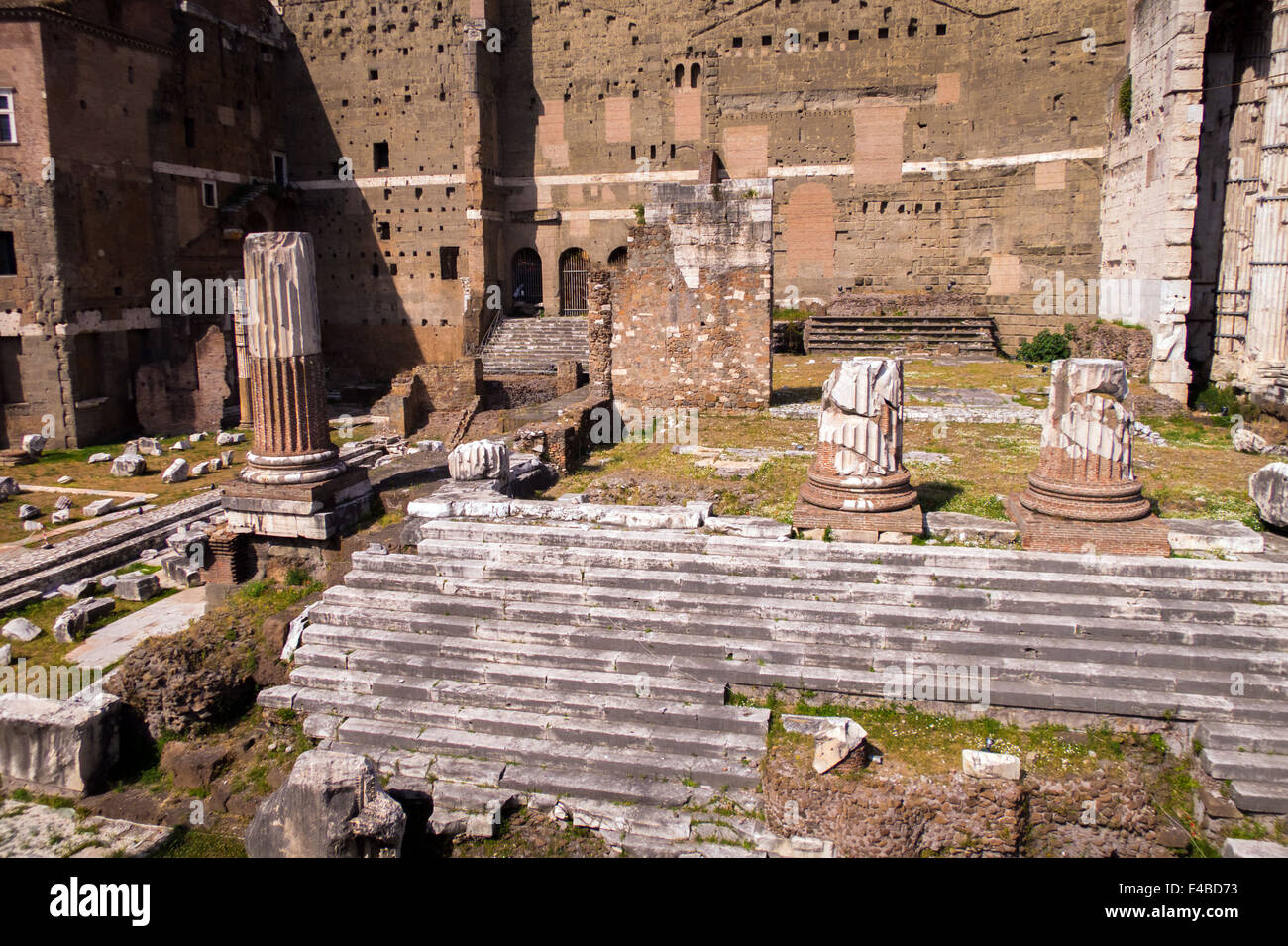 Le reste du Forum d'Auguste à Rome Banque D'Images