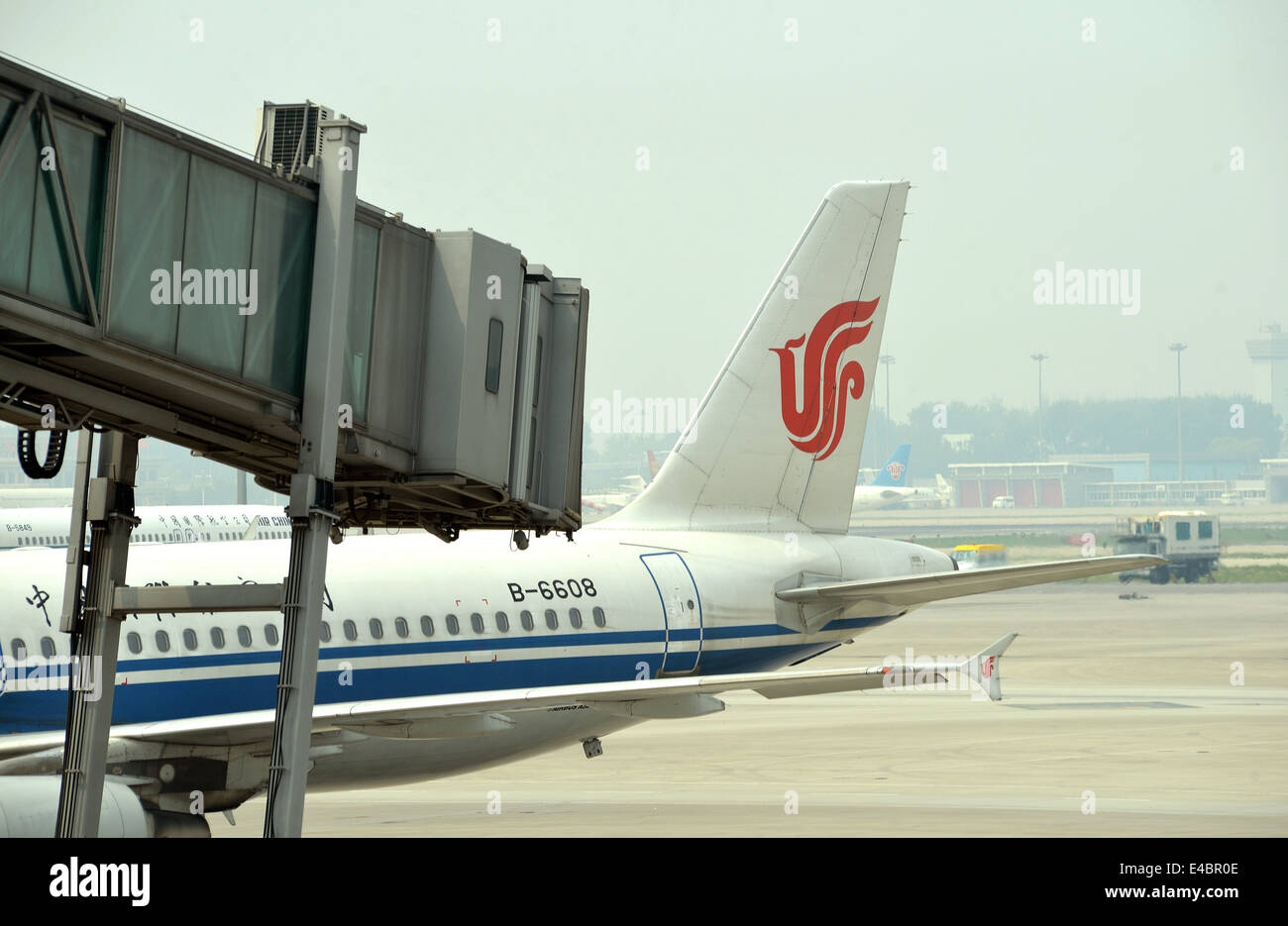 Airbus A320-214 d'Air China l'aéroport international de Beijing Chine Banque D'Images