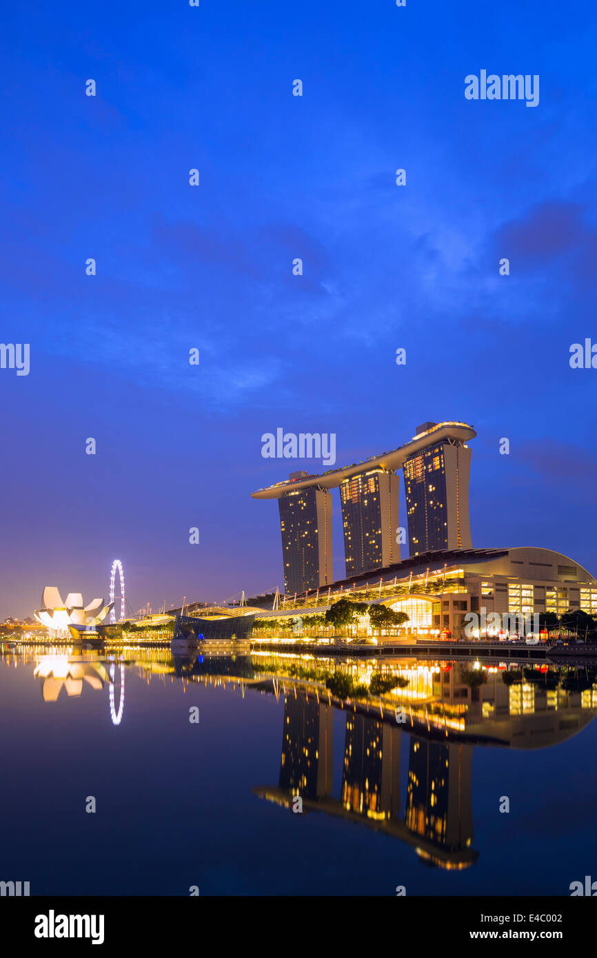 L'Asie du Sud Est, Singapour, Marina Bay Sands Hotel Arts et Science Museum Banque D'Images